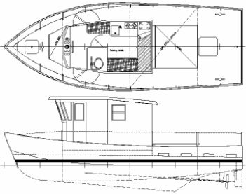 Threefold 6 Plywood trimaran boat plans