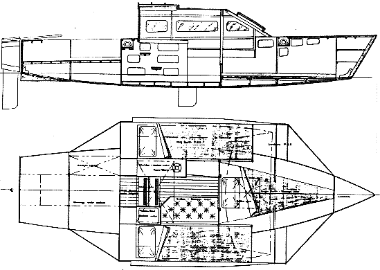 Threefold 6 plywood trimaran boat plans