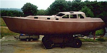 Dix 38 Pilot radius chine steel under construction at RGC Steel Boatbuilders in Wales